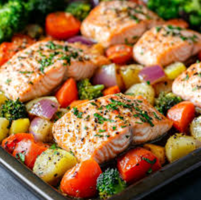 Sheet Pan Teriyaki Salmon & Veggies